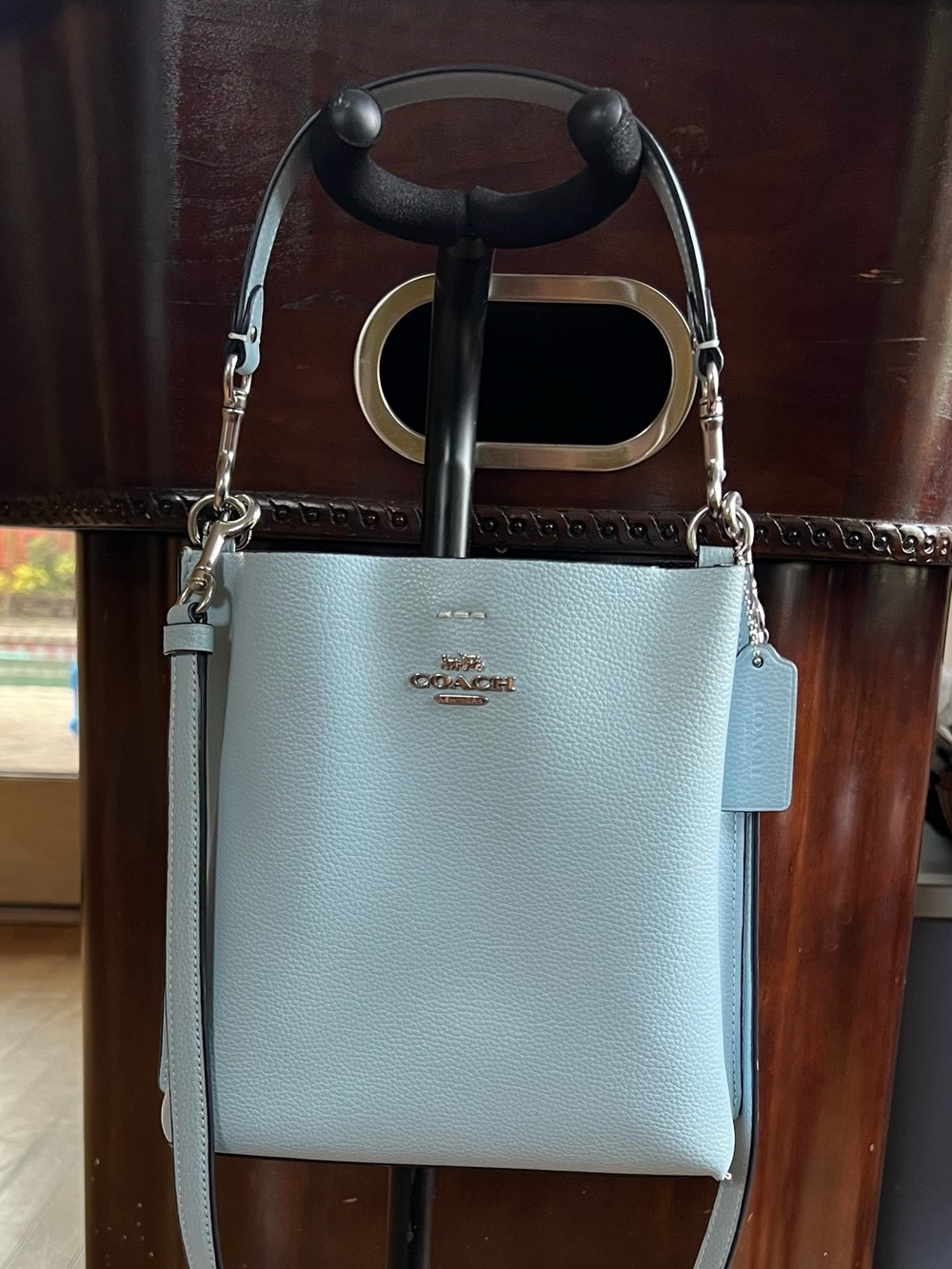 COACH Mollie Bucket Bag 22 Baby Blue Silver Hardware CA177